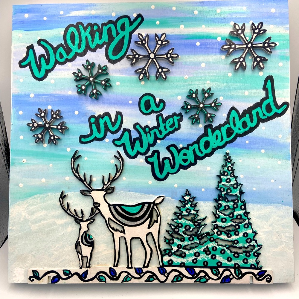 Walking in a ❄️ Winter Wonderland Hand-painted Holiday Art